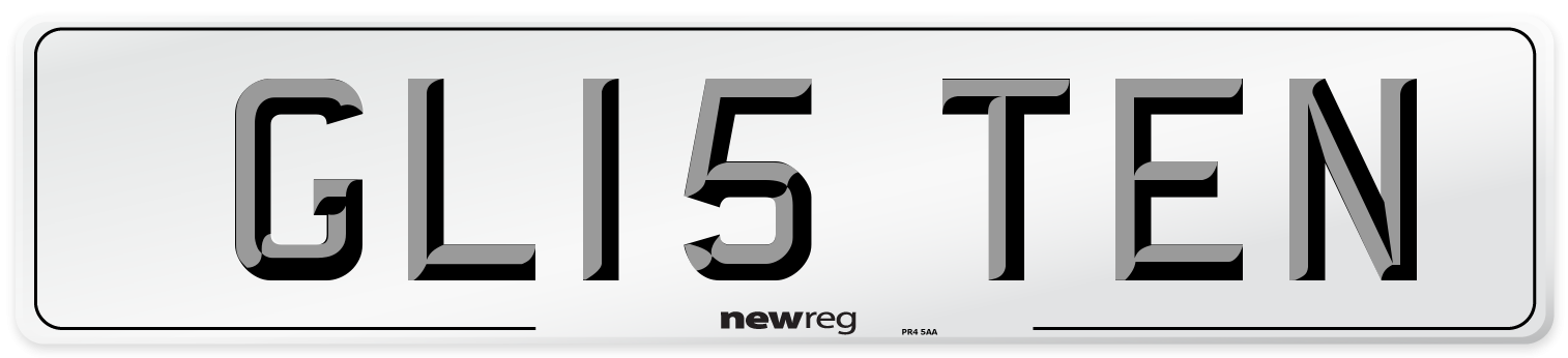 GL15 TEN Number Plate from New Reg